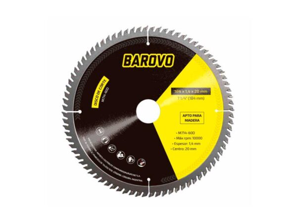 DISCO DE CORTE PARA MADERA 7 1/4" 60 DIENTES